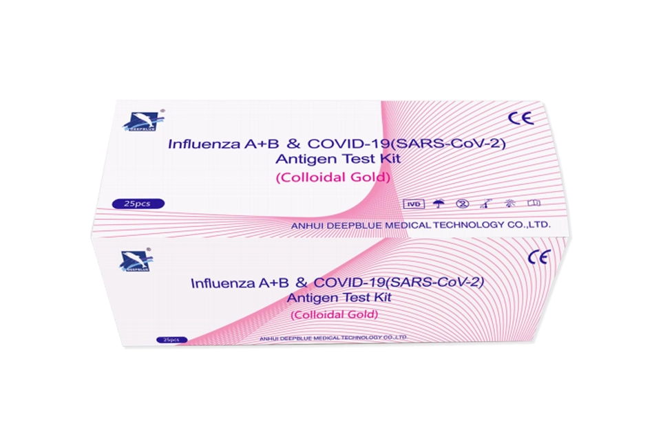 Influenza A+B & COVID-19 (SARS-CoV-2) Antigen Test Kit (Colloidal Gold)